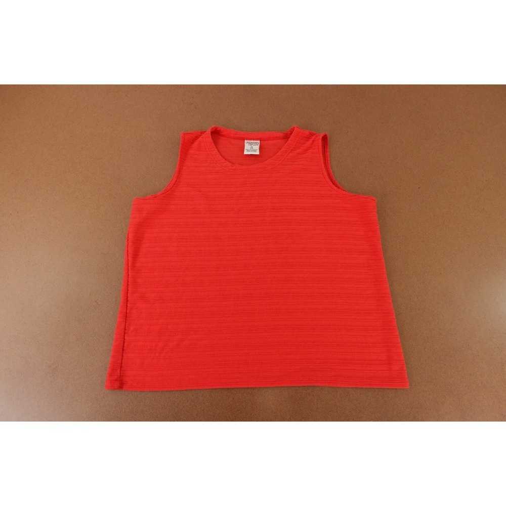 Allison Daley Women's Size 2X Red Textured Stripe Pullover Tank Top